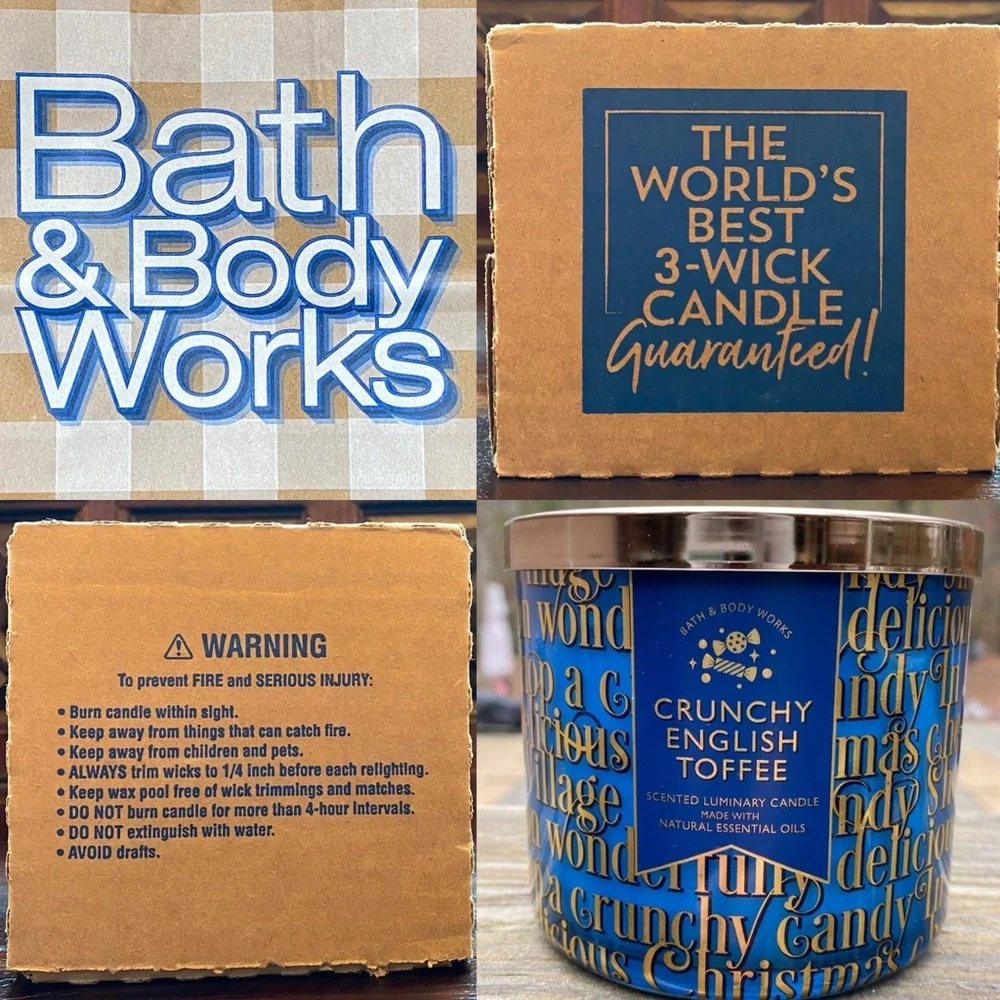 Bath & Body Works Crunchy English Toffee 3 Wick Candle